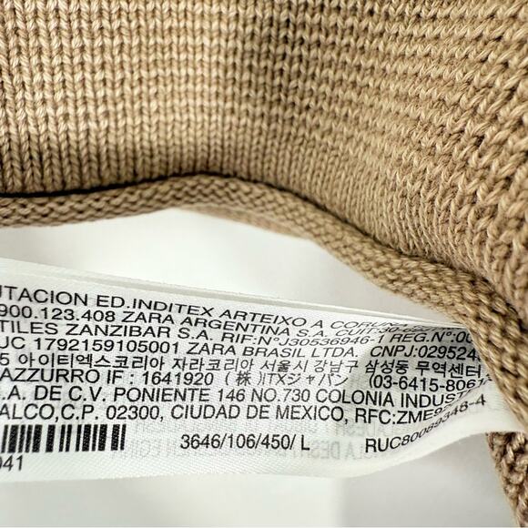 Zara Brown Knit Turtleneck Boxy Cropped Sweater Size Large - Picture 11 of 12